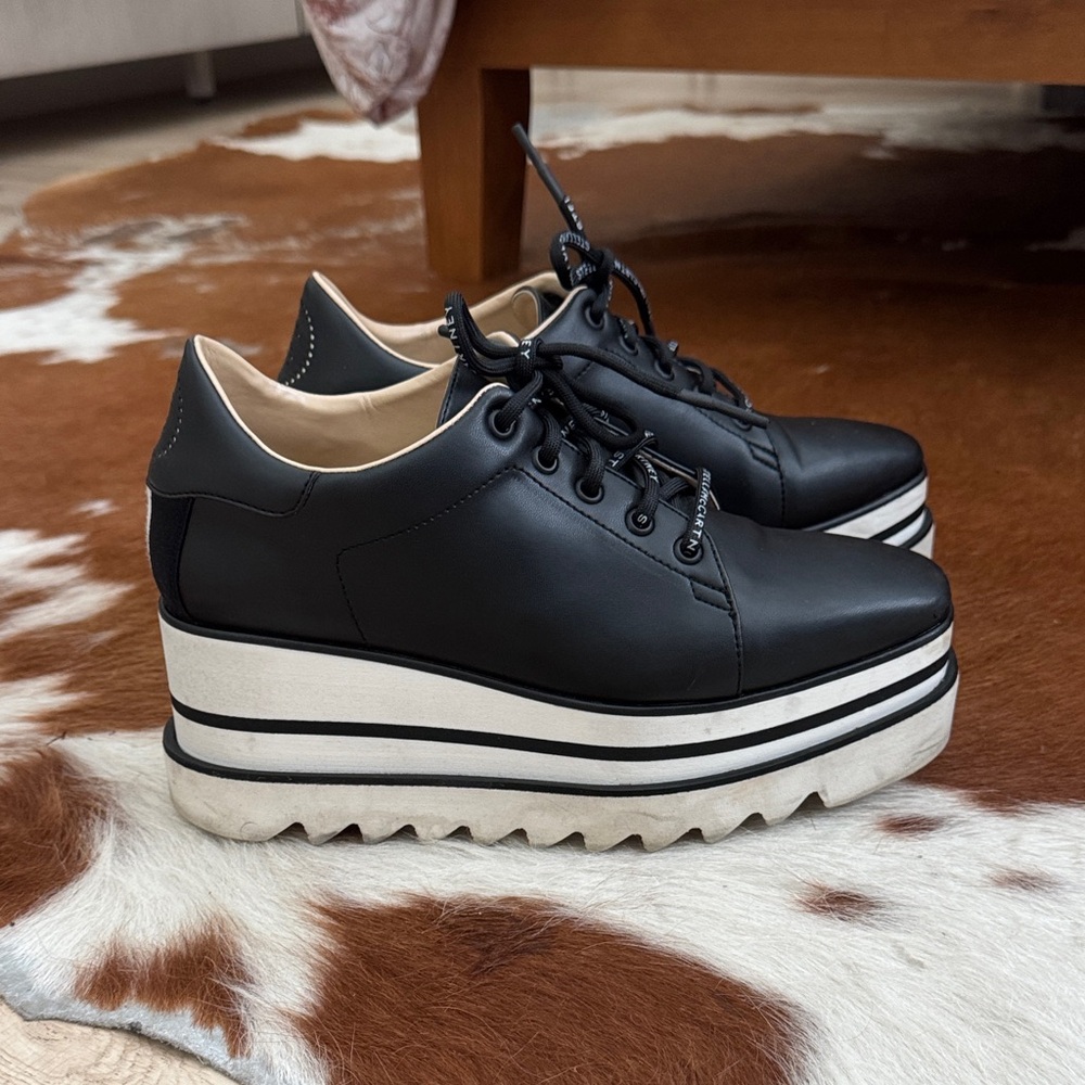 Stella McCartney Black and White Platform Shoes